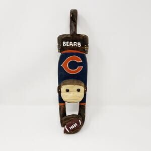Hand Carved Chicago Bears Monkey Decoration Hanging Made In Mexico 12" Height